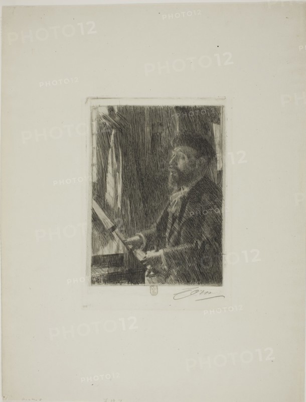 J.B. Faure, 1891, Anders Zorn, Swedish, 1860-1920, Sweden, Etching on ivory laid paper, 201 x 150 mm (image), 235 x 159 mm (plate), 445 x 339 mm (sheet)