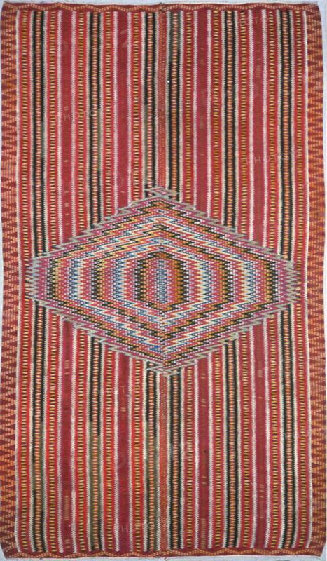 Sarape, 1750/1800, Mexico, possibly Saltillo, México, Cotton and wool, slit and single dovetail tapestry weave, 232.4 x 136.6 cm (91 3/8 x 53 3/4 in.)