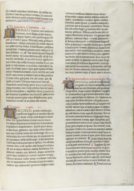 Folio Twenty from Burchard of Sion’s De locis ac mirabilibus mundi, or an Illuminated Geography, c. 1460, French (Paris), written by Burchard of Mount Sion (German, active 13th century), France, Folio from a partial manuscript with decorated letters and other decorations in tempera and gold leaf, and with Latin inscriptions in black and brown ink, ruled in light brown ink, on vellum, 500 × 390 mm (average)