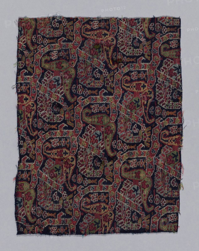 Fragment (From a shawl), 1850/99, Iran (Persia), Iran, Wool, 32.7 x 25.6 cm (12 7/8 x 9 3/4 in.)