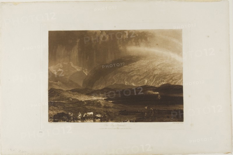 Peat Bog, Scotland, plate 45 from Liber Studiorum, Published April 23, 1812, Joseph Mallord William Turner (English, 1775-1851), Engraved by G. Clint (English, 1770-1854), England, Etching and mezzotint on ivory wove paper, 177 × 261 mm (image), 208 × 291 mm (plate), 297 × 448 mm (sheet)