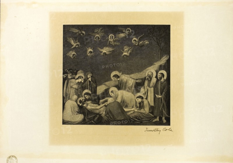 The Entombment, published September 1877, Timothy Cole (American, born England, 1852-1931), after Giotto (Italian, 1266-1337), published by Harper and Brothers (American, 1833-1962), United States, Wood engraving on Japanese paper, 185 x 200 mm (image)
