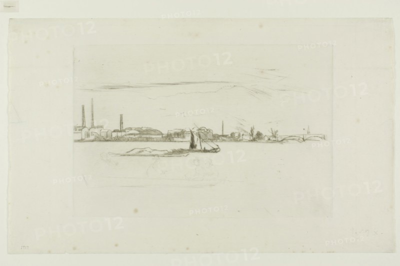 Price’s Candle Factory, 1876/77, James McNeill Whistler, American, 1834-1903, United States, Drypoint in black ink on ivory laid paper, 150 x 226 mm (plate), 205 x 336 mm (sheet)