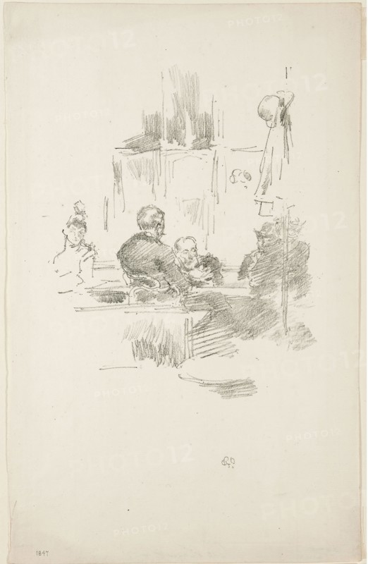Late Picquet, 1894, James McNeill Whistler, American, 1834-1903, United States, Transfer lithograph in black on ivory laid paper, 192 x 155 mm (image), 320 x 203 mm (sheet)
