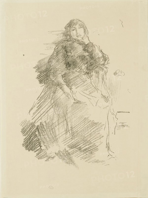 La Belle Dame paresseuse, 1894, James McNeill Whistler, American, 1834-1903, United States, Lithograph from thin transparent transfer paper, in black ink, on cream wove Japanese vellum, 236 x 175 mm (image), 311 x 231 mm (sheet)