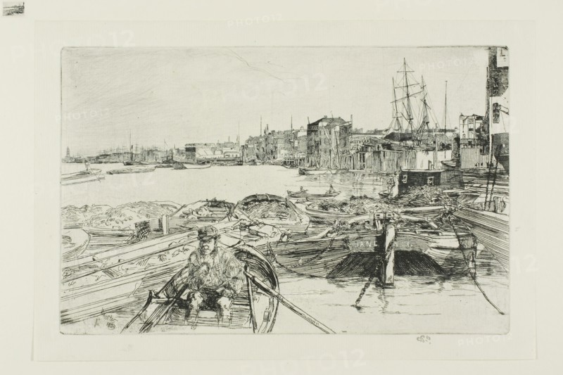 The Pool, 1859, James McNeill Whistler, American, 1834-1903, United States, Etching and drypoint with foul biting in black ink on ivory laid paper, 138 x 215 mm (plate), 163 x 240 mm (sheet)