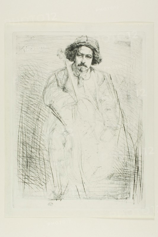 J. Becquet, Sculptor, 1859, James McNeill Whistler, American, 1834-1903, United States, Etching and drypoint with foul biting in black ink on ivory laid paper, 255 x 191 mm (plate), 280 x 216 mm (sheet)
