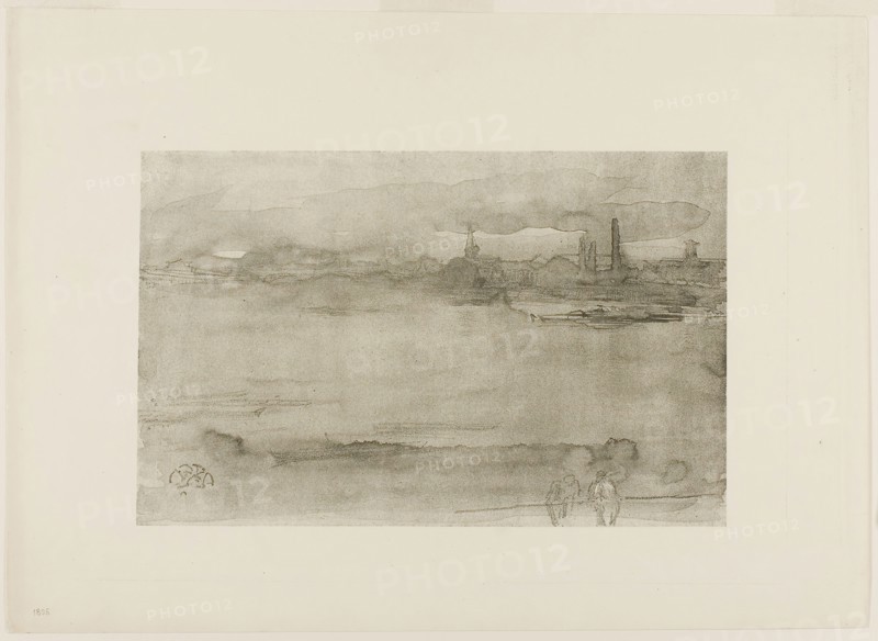 Early Morning, 1878, James McNeill Whistler, American, 1834-1903, United States, Lithotint in black ink, with scraping, on a prepared half-tint ground, on cream wove proofing paper, 165 x 259 mm (image), 276 x 379 mm (sheet)