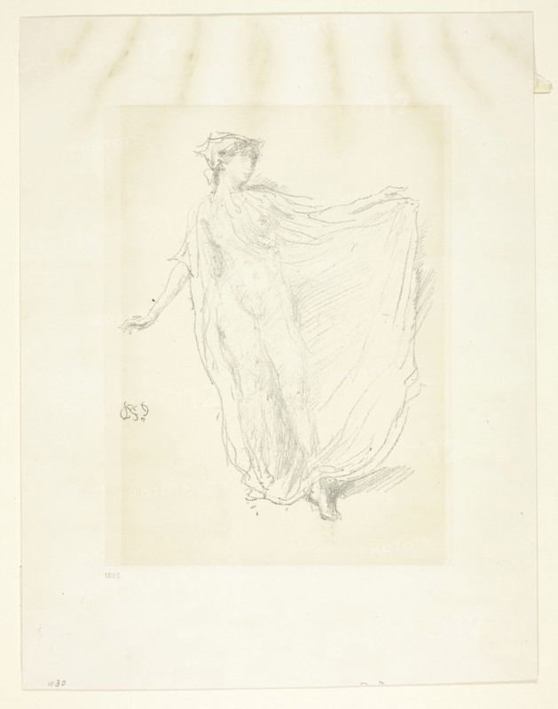The Dancing Girl, 1889, James McNeill Whistler, American, 1834-1903, United States, Transfer lithograph in black on cream chine, laid down on ivory plate paper, 182 x 148 mm (image), 214 x 162 mm (primary support), 313 x 240 mm (secondary support), The Garden, 1891, James McNeill Whistler, American, 1834-1903, United States, Transfer lithograph in black on ivory laid paper, 170 x 185 mm (image), 320 x 203 mm (sheet)