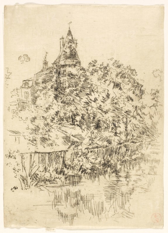 Château de Verneuil, Touraine, 1888, James McNeill Whistler, American, 1834-1903, United States, Etching with foul biting in black ink on cream Japanese paper, 176 x 122 mm (image, trimmed within plate mark), 179 x 122 mm (sheet)