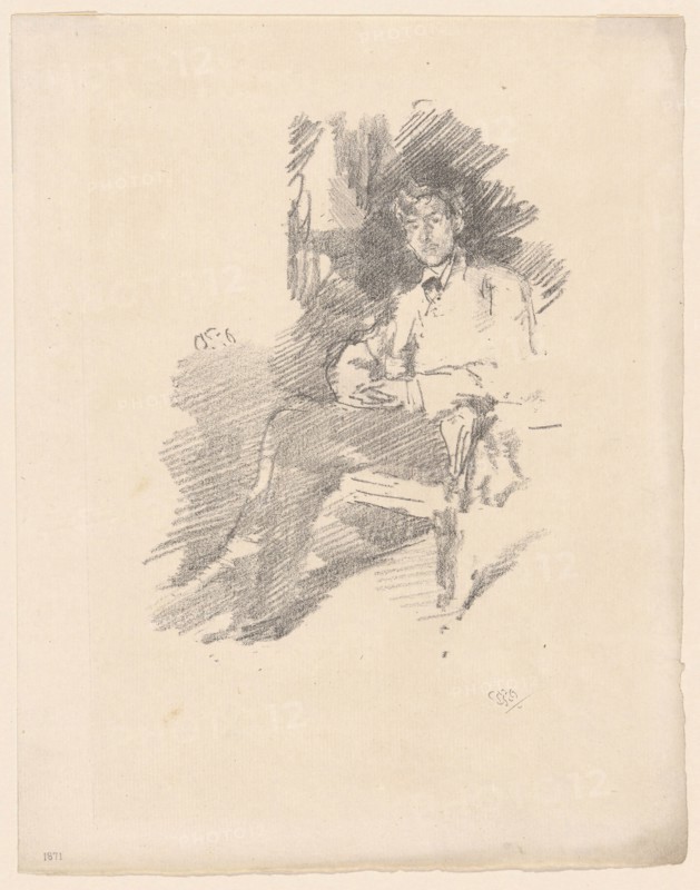 Walter Sickert, 1895, James McNeill Whistler, American, 1834-1903, United States, Transfer lithograph in black on ivory laid paper, 190 x 140 mm (image), 285 x 224 mm (sheet)