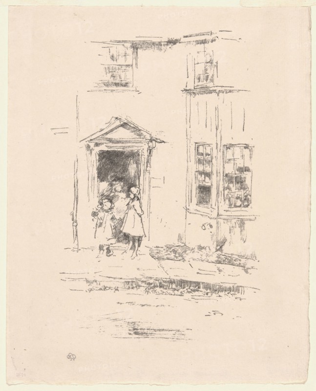 The Little Doorway, Lyme Regis, 1895, James McNeill Whistler, American, 1834-1903, United States, Transfer lithograph in black on cream wove proofing paper, 234 x 157 mm (image), 282 x 277 mm (sheet), The Little Steps, Lyme Regis, 1895/96, James McNeill Whistler, American, 1834-1903, United States, Transfer lithograph in black on cream laid paper, 211 x 146 mm (image), 285 x 230 mm (sheet)