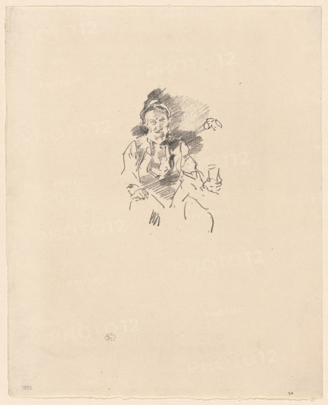 The Master Smith, 1895, James McNeill Whistler, American, 1834-1903, United States, Transfer lithograph in black on cream laid paper, 106 x 72 mm (image), 282 x 227 mm (sheet)