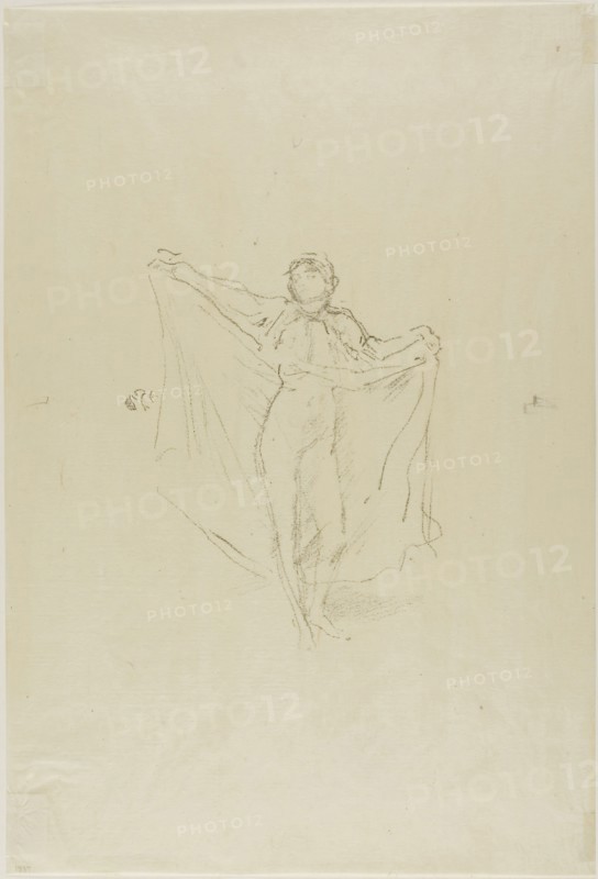 La Danseuse: A Study of the Nude, c. 1891, James McNeill Whistler, American, 1834-1903, United States, Transfer lithograph in black on cream Japanese gampi paper, 157 x 120 mm (image), 343 x 232 mm (sheet)