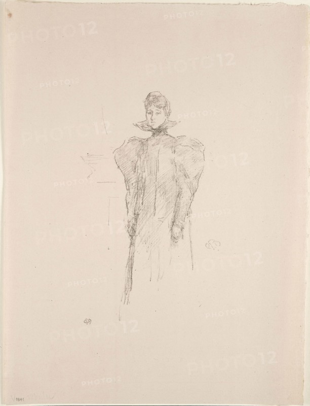 The Medici Collar, 1897, James McNeill Whistler, American, 1834-1903, United States, Transfer lithograph in black on buff laid paper, 185 x 112 mm (image), 324 x 245 mm (sheet)