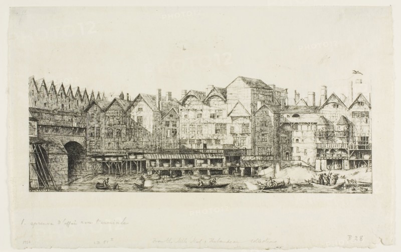 View of Part of the City of Paris toward the Close of the XVII Century, 1861, Charles Meryon, French, 1821-1868, France, Etching on ivory laid paper, 133 × 291 mm (image), 207 × 327 mm (sheet)