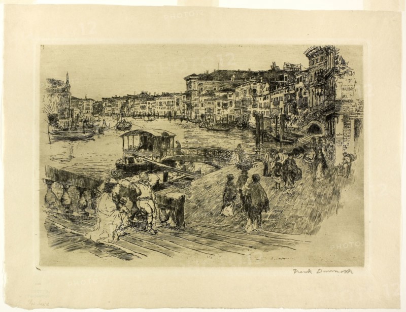 View of the Grand Canal, 1883, Frank Duveneck, American, 1848-1919, United States, Etching with drypoint on cream wove paper, 267 x 391 mm (image), 277 x 402 mm (plate), 368 x 482 mm (sheet)