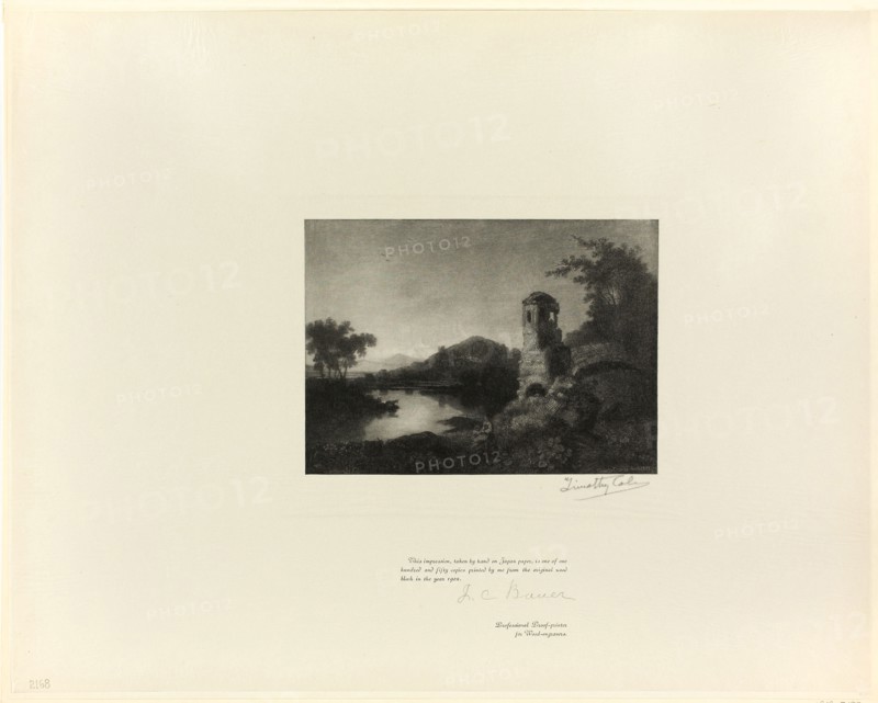 Cicero’s villa, from Old English Masters, 1898, printed 1902, Timothy Cole (American, born England, 1852-1931), after Richard Wilson (English, 1714-1782), United States, Wood engraving on chine paper, 435 x 345 mm (sheet)