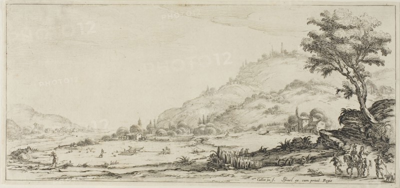Christ Washing the Apostles’ Feet, from The Large Passion, 1618–24, Jacques Callot, French, 1592-1635, France, Etching and burin on paper, 112 × 215 mm (plate), 136 × 220 mm (sheet)