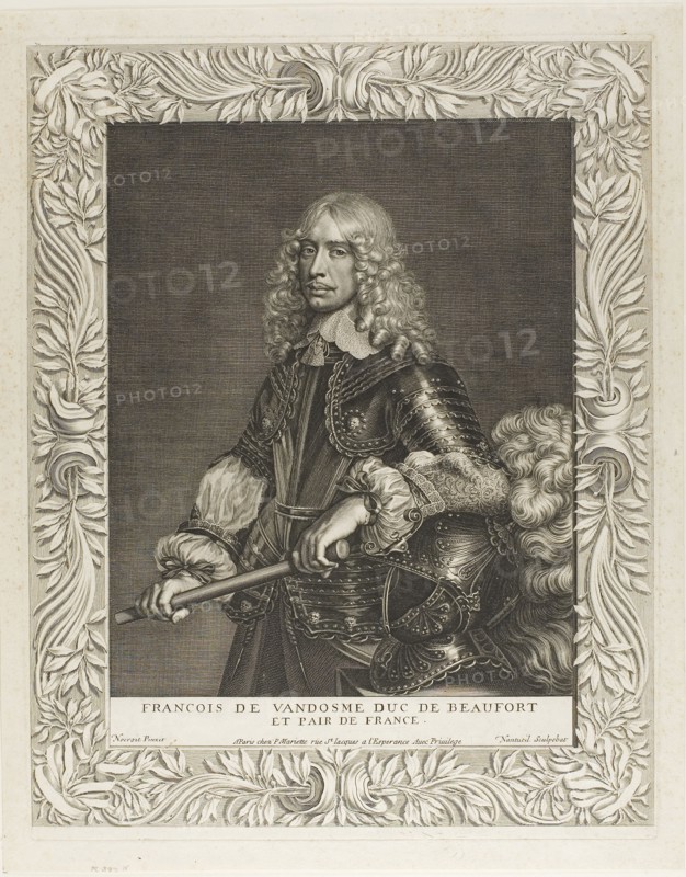 François de Vendôme, Duc de Beaufort, c. 1648, Robert Nanteuil (French, 1623-1678), after Jean Nocroit (French, 1615-1672), France, Engraving on paper, 309 × 250 mm (image), 434 × 340 mm (plate), 466 × 369 mm (sheet)