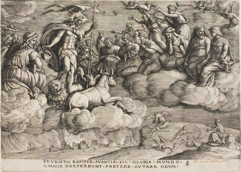 The Triumph of Eternity, plate six from The Triumphs of Petrarch, c. 1539, Georg Pencz, German, c. 1500-1550, Germany, Engraving in black on ivory laid paper, 152 x 211 mm (sheet)