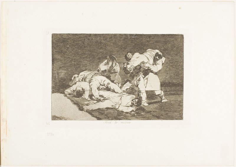 It will be the same, plate 21 from The Disasters of War, 1810/12, published 1863, Francisco José de Goya y Lucientes, Spanish, 1746-1828, Spain, Etching and burnished lavis on ivory wove paper with gilt edges, 127 x 193 mm (image), 145 x 218 mm (plate), 240 x 340 mm (sheet)