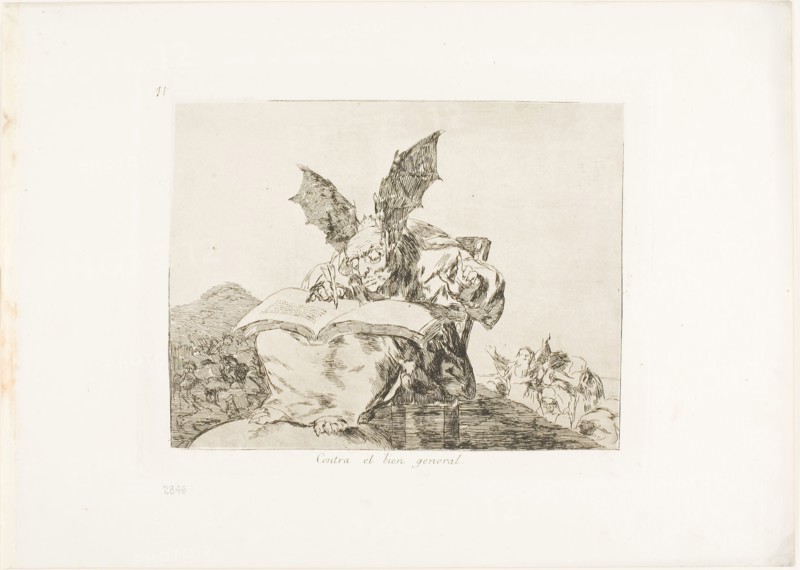 Against the Common Good, plate 71 from The Disasters of War, 1815/20, published 1863, Francisco José de Goya y Lucientes, Spanish, 1746-1828, Spain, Etching and burnishing on ivory wove paper with gilt edges, 147 x 193 mm (image), 173 x 220 mm (plate), 240 x 337 mm (sheet)