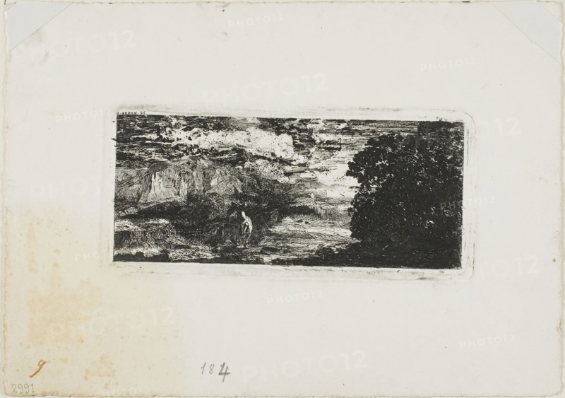 Horseman Under a Stormy Sky, 1866, Odilon Redon, French, 1840-1916, France, Etching on white wove paper, 59 × 139 mm (image), 68 × 150 mm (plate), 156 × 221 mm (sheet)