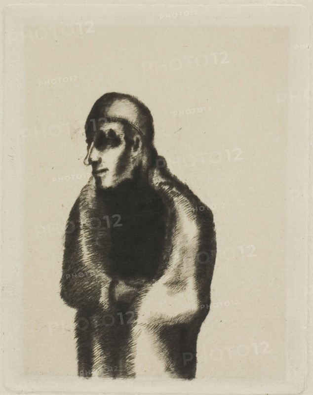 Little Prelate, 1888, Odilon Redon, French, 1840-1916, France, Drypoint on cream laid paper, 116 × 90 mm (plate), 347 × 258 mm (sheet)
