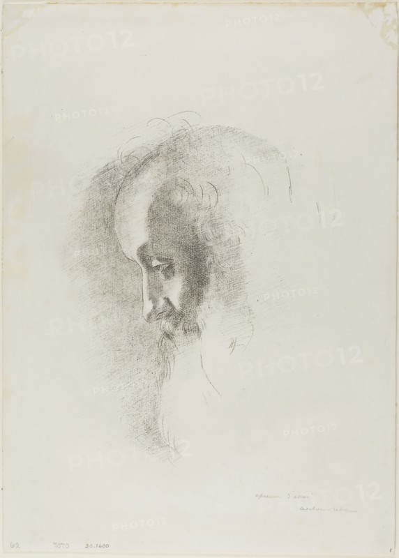 To Old Age, from Night, 1886, Odilon Redon, French, 1840-1916, France, Lithograph in black on white wove paper, 362 × 259 mm