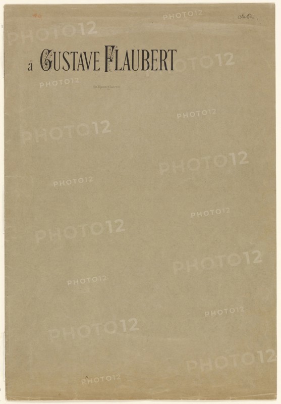Portfolio Cover for A Gustave Flaubert (Tentation de Saint-Antoine), 1888, Odilon Redon, French, 1840-1916, France, Bi-fold portfolio cover with lithographed text, in black on green wove paper, 569 × 390 mm