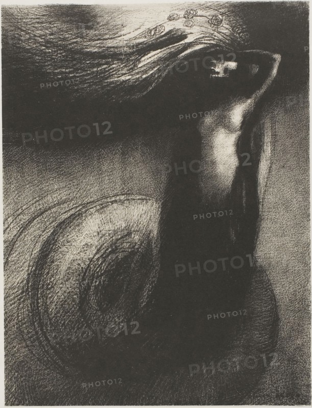 Death: My irony surpasses all others!, plate 3 of 6, 1889, Odilon Redon, French, 1840-1916, France, Lithograph in black on ivory China paper laid down on ivory wove paper, 200 × 260 mm (image/chine), 345 × 505 mm (sheet)