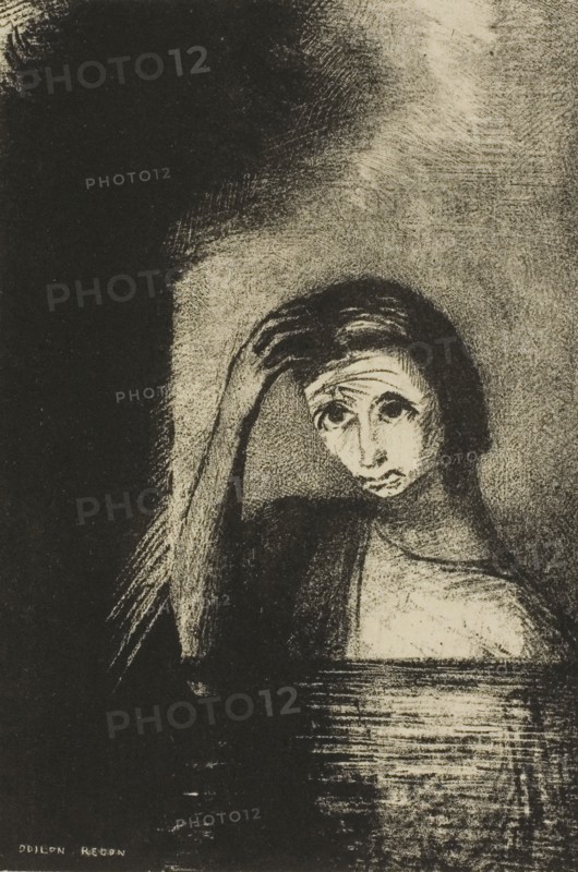 Frontispiece from Emile Verhaeren’s Les Debacles, 1889, Odilon Redon, French, 1840-1916, France, Lithograph in black on cream wove paper, 142 × 97 mm (image), 327 × 254 mm (sheet)