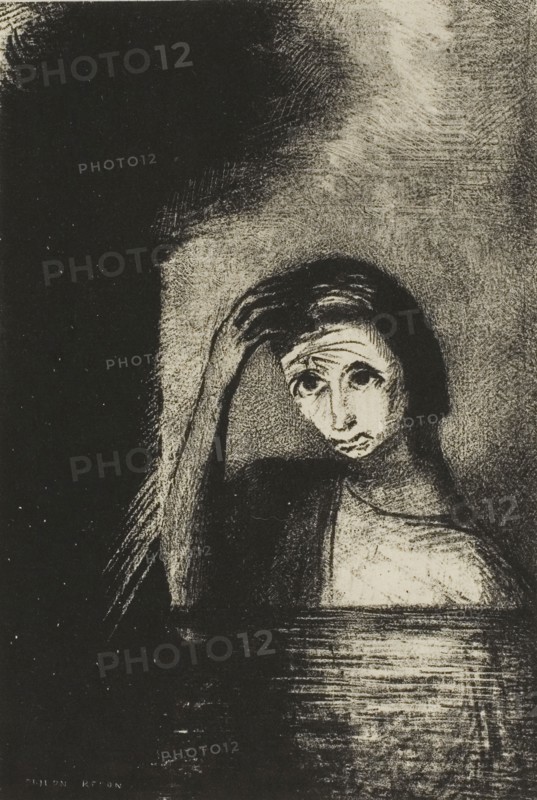 Frontispiece from Emile Verhaeren’s Les Debacles, 1889, Odilon Redon, French, 1840-1916, France, Lithograph in black on cream wove paper, 142 × 97 mm (image), 334 × 252 mm (sheet)