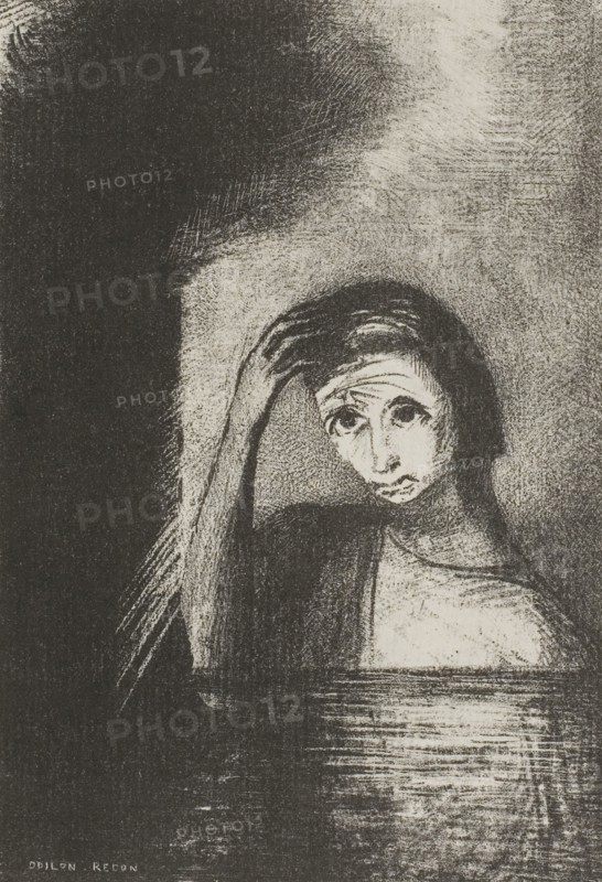 Frontispiece from Emile Verhaeren’s Les Debacles, 1889, Odilon Redon, French, 1840-1916, France, Lithograph in black on ivory laid paper, 142 × 97 mm (image), 330 × 248 mm (sheet)