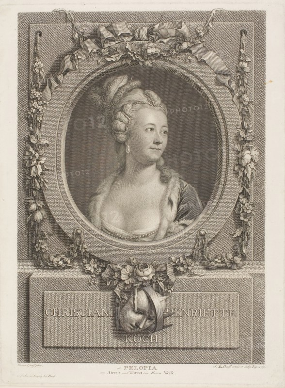Christiane Henriette Koch, 1770, Johann Friedrich Bause (German, 1738-1814), after Anton Graff (German, born Switzerland, 1736-1813), Germany, Engraving on paper, 315 x 234 mm (plate), 324 x 240 mm (sheet)
