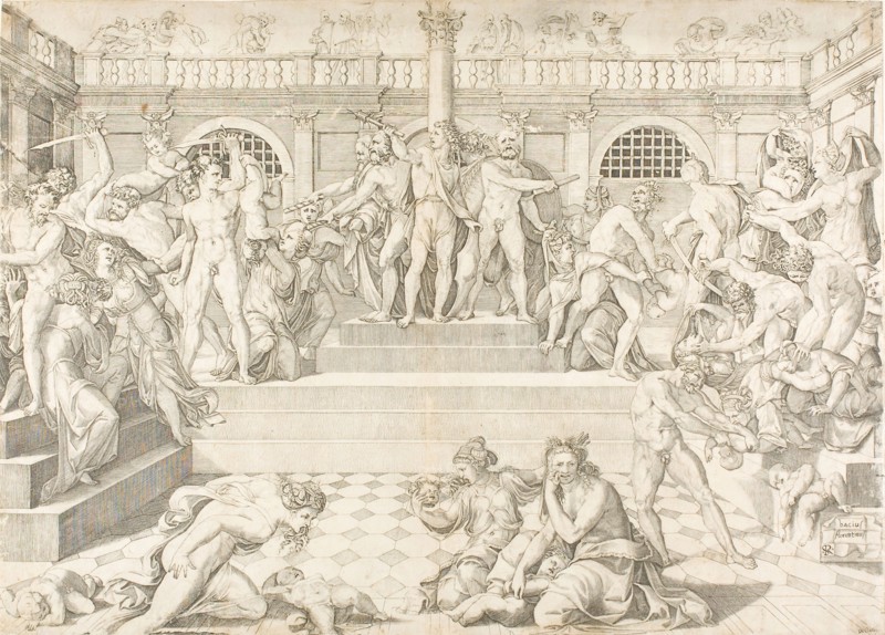 The Massacre of the Innocents, n.d., Marco Dente da Ravenna (Italian, about 1486–1527), after Baccio Bandinelli (Italian, 1488-1560), Italy, Engraving on paper, 412 x 574 mm