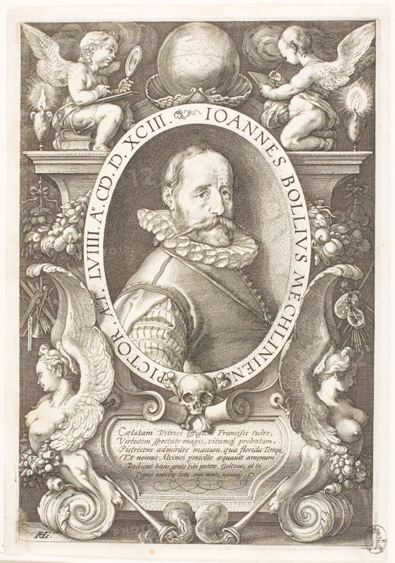 Bol, Hans (1534-1593) painter of Malines, from 1591 in Amsterdam, 1593, Hendrick Goltzius, Dutch, 1558-1617, Netherlands, Engraving in black on ivory laid paper, 264 x 180 mm (image/plate), 274 x 194 mm (sheet)
