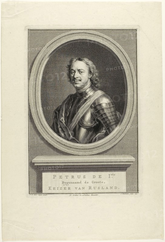 Peter I of Russia, 1752, Jacobus Houbraken (Dutch, 1698-1780), after Carel de Moor (Dutch, 1656-1738), Holland, Engraving on paper, 266 x 175 mm (image), 271 x 182 mm (plate), 379 x 256 mm (sheet)