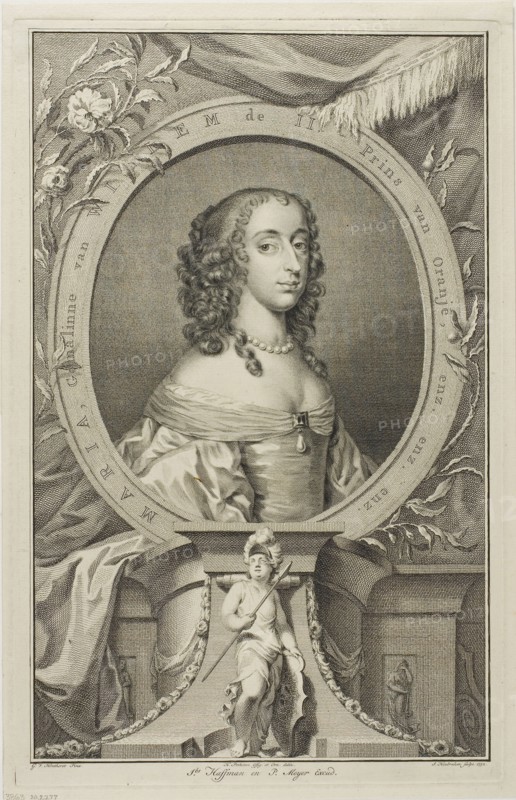 Maria, Wife of Willem II of Orange, n.d., Jacobus Houbraken (Dutch, 1698-1780), after Gerrit van Honthorst (Dutch, 1590-1656), Holland, Engraving Engraving on paper