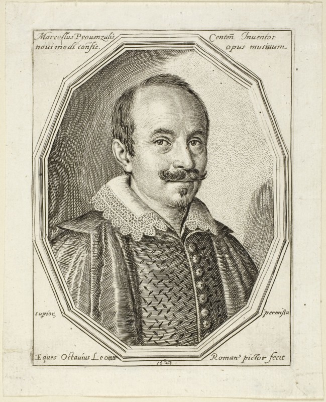 Marcellus Provenzalis, 1623, Ottavio Mario Leoni, Italian, 1578-1630, Italy, Engraving on ivory laid paper, 144 x 112 mm (plate), 168 x 137 mm (sheet)