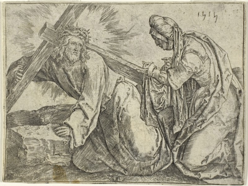 Christ Carrying the Cross, 1515, Lucas van Leyden, Netherlandish, c. 1494-1533, Netherlands, Engraving in black on cream paper, 77 x 103 mm (image/plate), 80 x 106 mm (sheet)