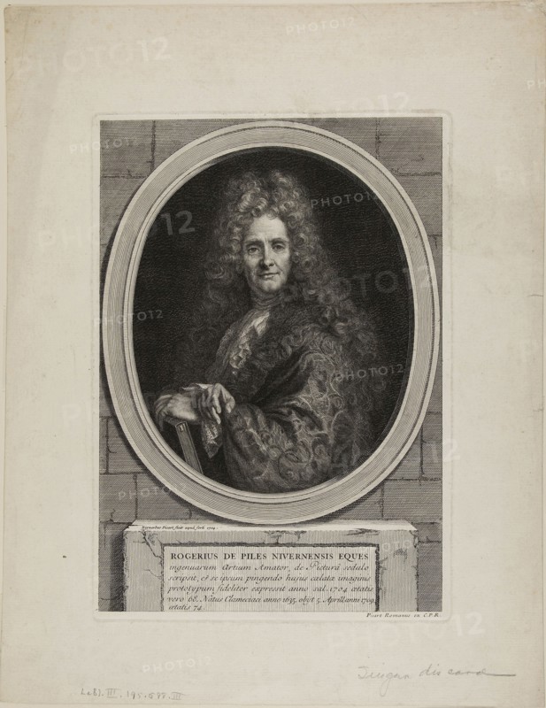 Roger de Piles, 1704, Bernard Picart, French, 1673-1733, France, Etching and engraving in black on paper, 290 × 204 mm (plate), 299 × 311 mm (sheet)
