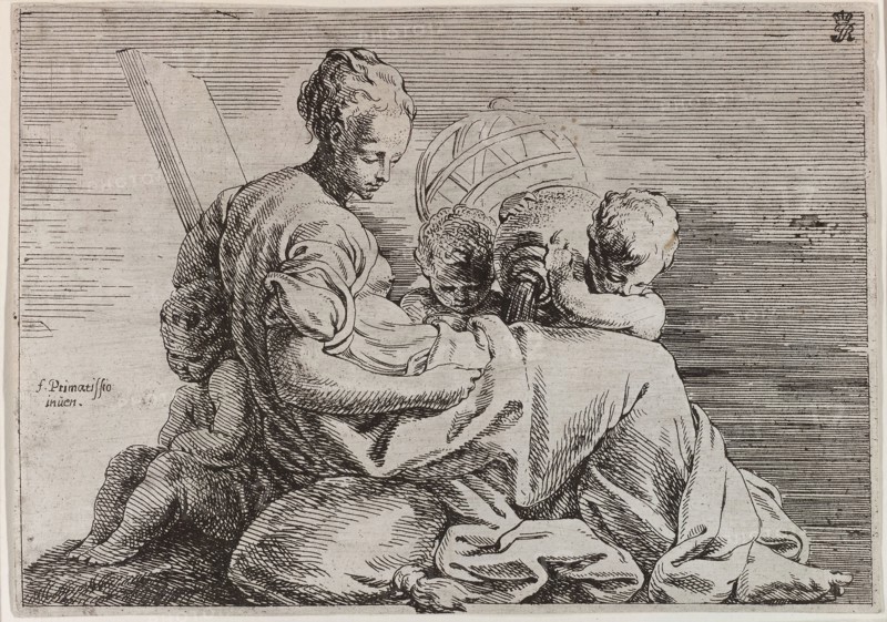 Astronomy, n.d., Eloi Bonnejonne (Italian, c. 1630-1695), after Francesco Primaticcio (Italian, 1504-1570), Italy, Etching printed in black on paper, 138 x 198 mm