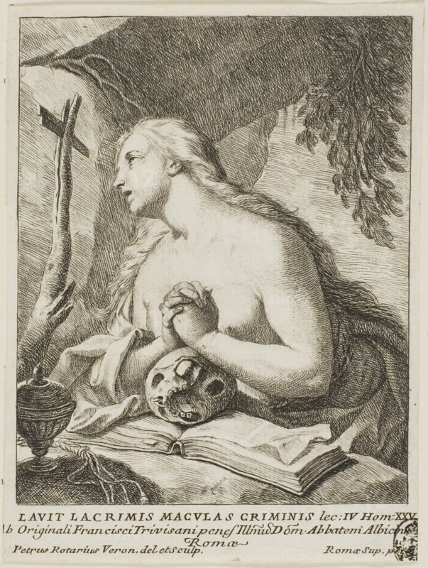 Saint Mary Magdalene, 1728/31, Count Pietro Antonio Rotari, Italian, 1707-1762, Italy, Etching on paper, 161 x 121 mm