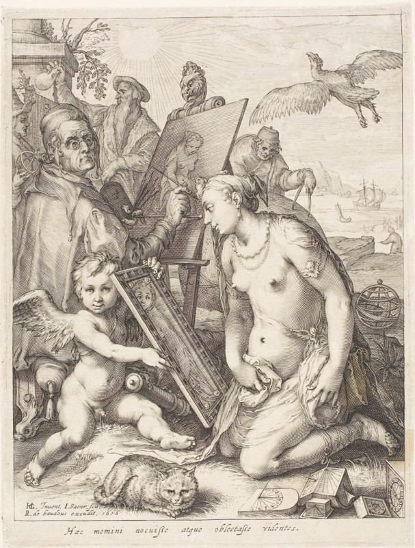 The Painter, 1616, Jan Saenredam (Netherlandish, 1565-1607), after Hendrick Goltzius (Dutch, 1558-1617), Netherlands, Engraving on paper, 245 x 185 mm