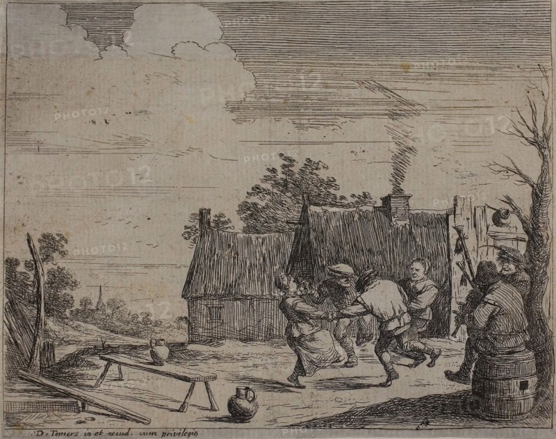 Circle Dance, 1635/68, David Teniers the Younger, Flemish, 1610-1690, Flanders, Etching in black on cream laid paper, 104 × 133 mm