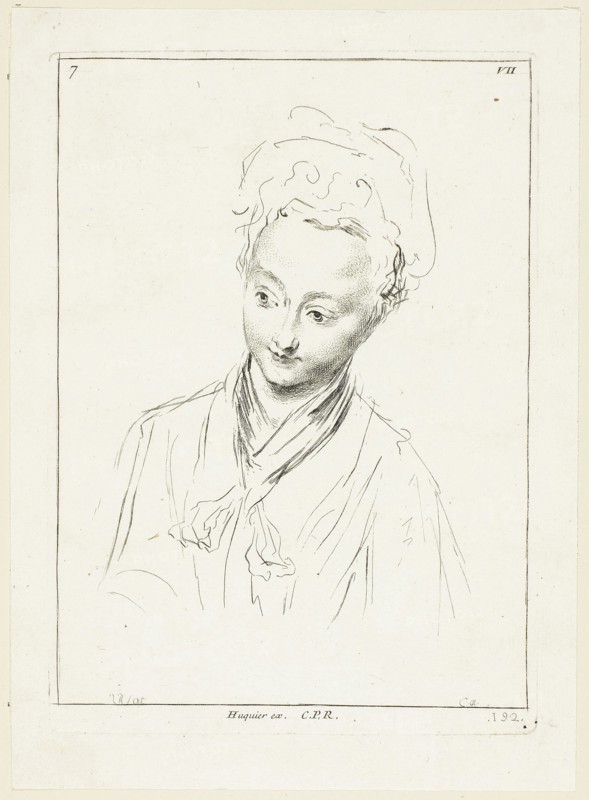 Woman’s Head (turned to right), n.d., Anne Claude Philippe Caylus, French, 1692-1765, France, Etching and engraving on paper, 180 × 130 mm (image), 190 × 135 mm (plate), 217 × 157 mm (sheet)
