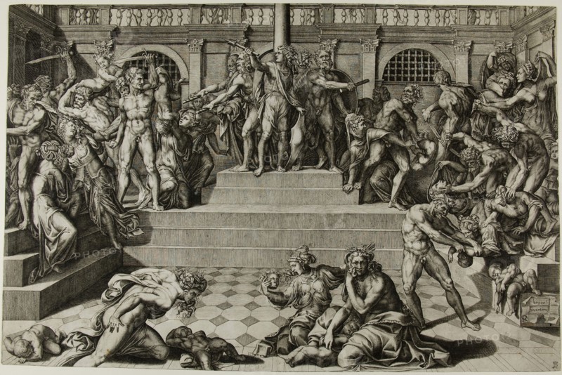 The Massacre of the Innocents, n.d., Nicolas Beatrizet (French, 1515-after 1565), after Baccio Bandinelli (Italian, 1493-1560), France, Engraving on paper, 372 × 570 mm