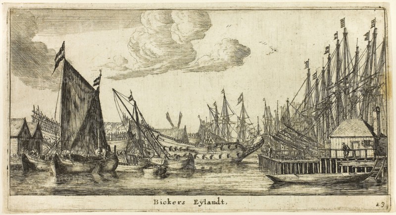 Bickers Island, c. 1655, Reinier Zeeman (Reinier Nooms), Dutch, c. 1623-c. 1664, Holland, Etching in black on cream laid paper, 122 x 248 mm (image), 134 x 251 mm (plate), 138 x 256 mm (sheet), Mary, Queen of Scots, 1645, Wenceslaus Hollar, Czech, 1607-1677, Bohemia, Etching with stipple on ivory laid paper, 69 × 51 mm (image/plate), 215 × 154 mm (sheet), Square Shawl, 1860s, India, India, Wool, double interlocking 2:2 'S' twill tapestry weave woven in large sections, "Harlequin" tabs of pieced 2:2 twill weaves, embroidered in back, flat, fly, herringbone, overcast, running and stem stitches, couching, 209 x 211 cm (82 1/4 x 83 in.)